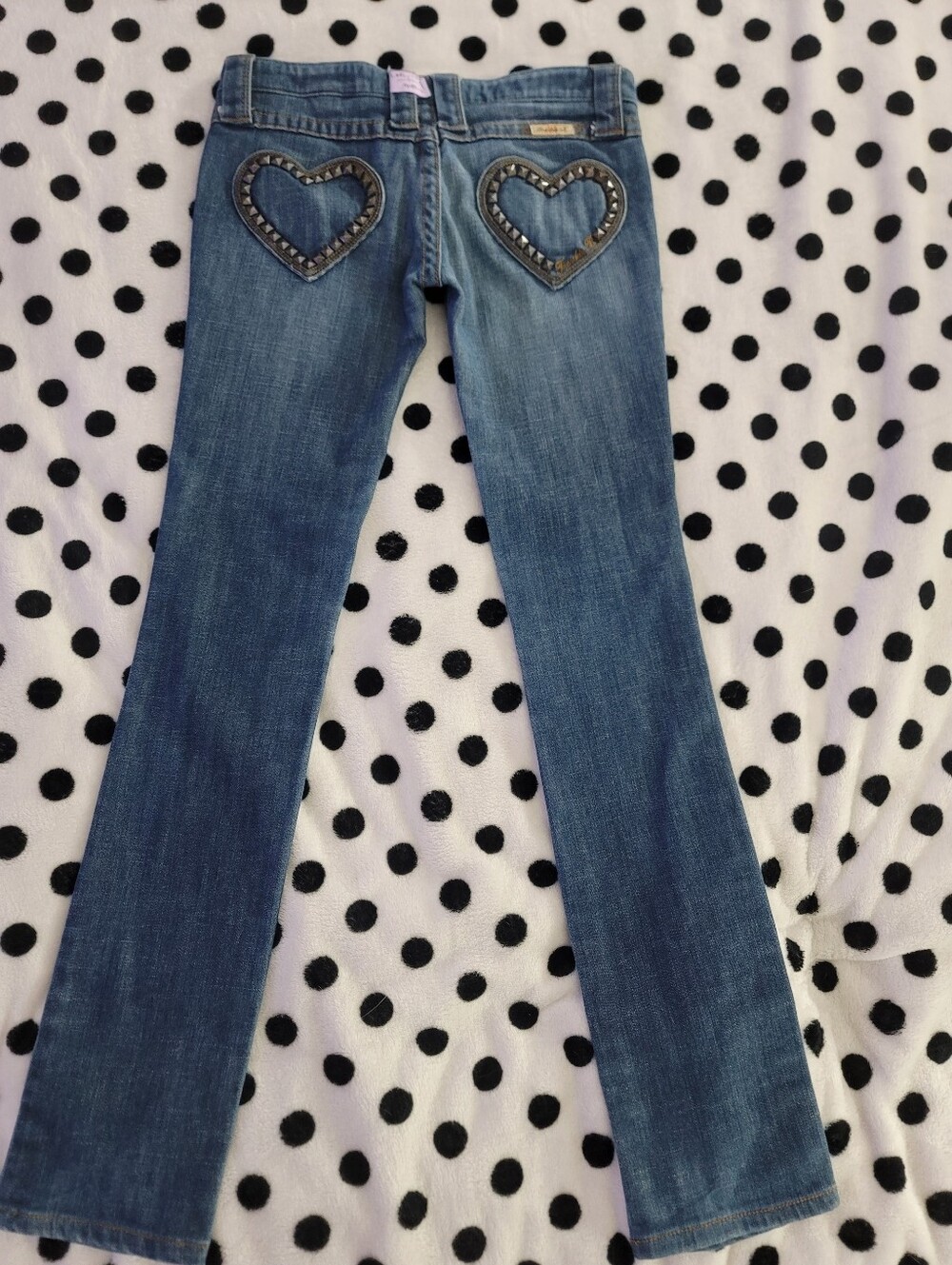 Blue Heart-Back Women’s Jeans - Studded Pocket Detail
